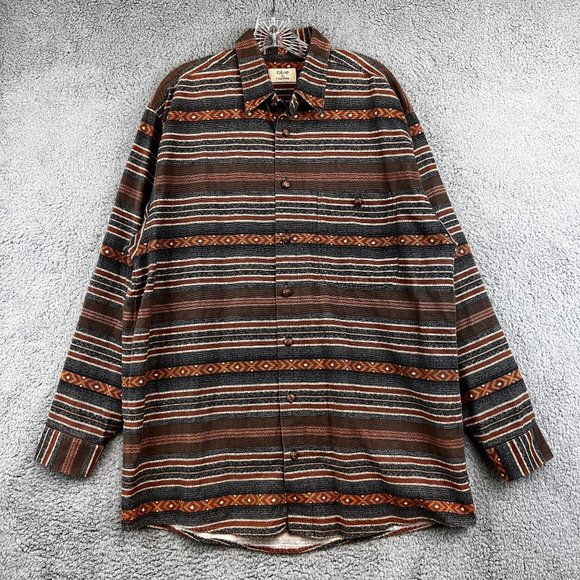 Vintage CASA MODA Mens  Shirt Size 42 Large Brown Flannel - Picture 1 of 9